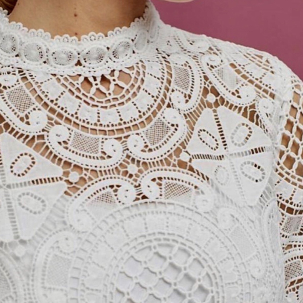 Anthropologie x James Coviello LACED MEDALLION Blouse - Picture 3 of 7